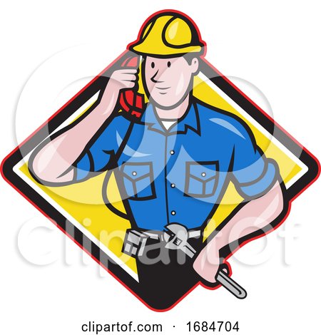 Telephone Repairman Lineman Worker Phone by patrimonio