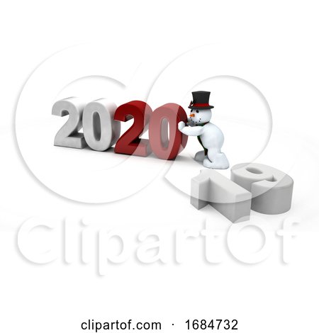 Snowman Bringing in the New Year by KJ Pargeter