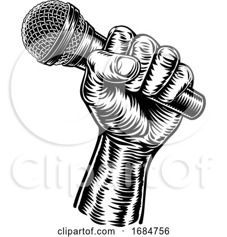 Hand Holding Microphone by AtStockIllustration
