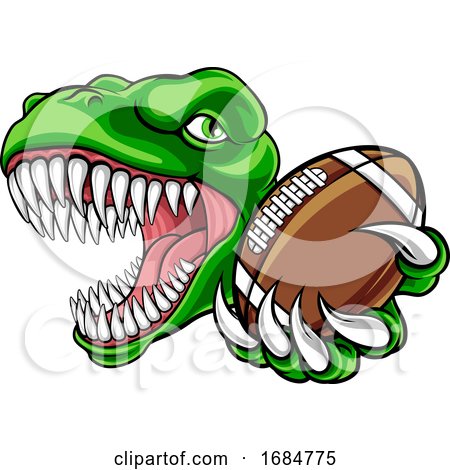 Dinosaur American Football Animal Sports Mascot by AtStockIllustration