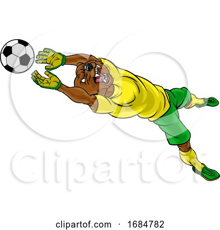 Bear Soccer Football Player Animal Sports Mascot by AtStockIllustration