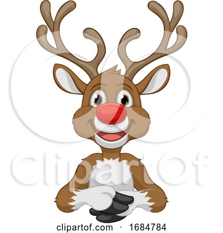Santas Christmas Reindeer Cartoon Character by AtStockIllustration