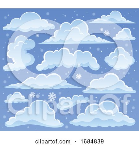 Clouds and Snowflakes by visekart