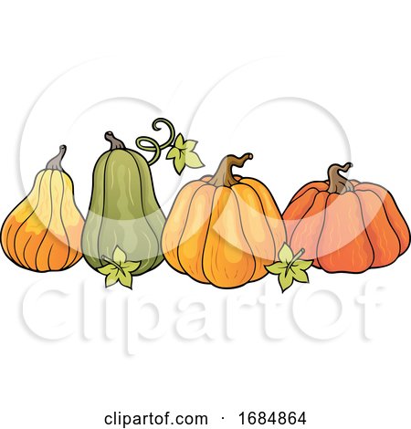 Pumpkins and Leaves by visekart
