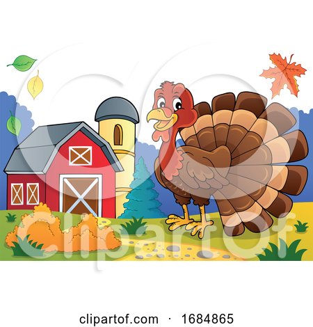 Happy Turkey Bird on a Farm by visekart