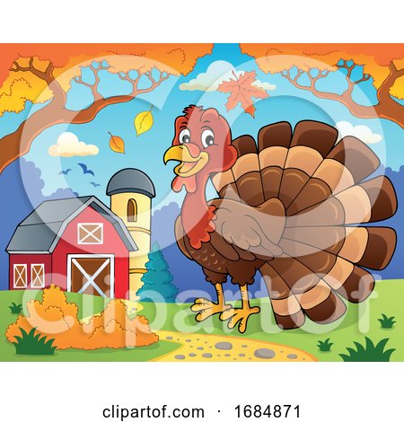 Happy Turkey Bird on a Farm by visekart