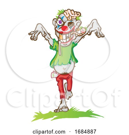Clown Zombie Laughing by Domenico Condello