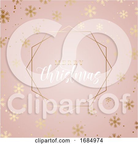 Elegant Christmas Background with Gold Snowflakes by KJ Pargeter