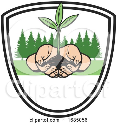 Hand Holding a Seedling Plant by Vector Tradition SM