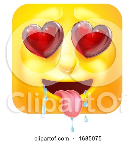Square Emoticon in Love by AtStockIllustration