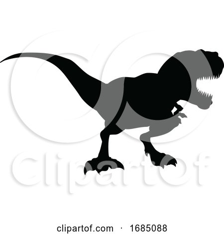 TRex Dinosaur Silhouette by AtStockIllustration