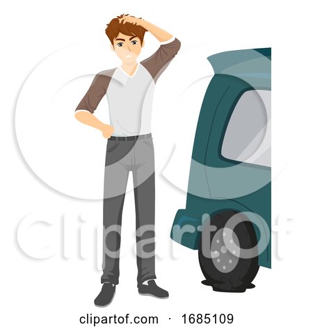 Teen Guy Basic Tire Replacement Illustration by BNP Design Studio