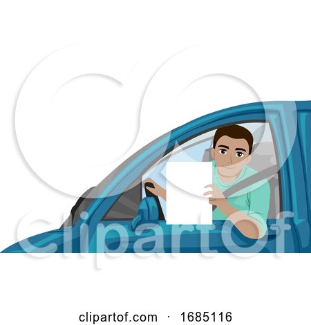 Teen Boy Driving Lesson Illustration by BNP Design Studio