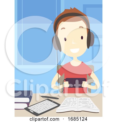 Teen Guy Procrastinating Illustration by BNP Design Studio