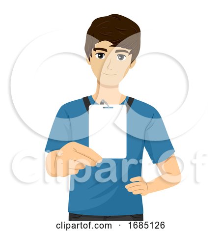 Teen Guy Show School ID Blank Illustration by BNP Design Studio