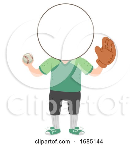 Kids Baseball Sport Head Illustration by BNP Design Studio