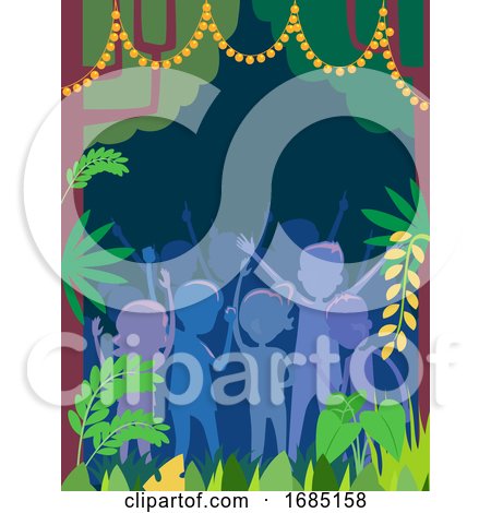 People Silhouette Wildlife Party Illustration by BNP Design Studio