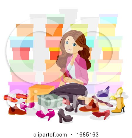 Teen Girl Shoe Collection Illustration by BNP Design Studio