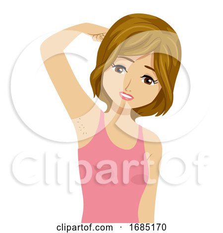 Teen Girl Underarm Hair Growth Illustration by BNP Design Studio