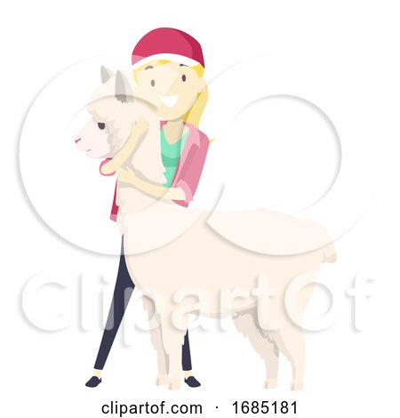 Girl Save Alpaca Illustration by BNP Design Studio