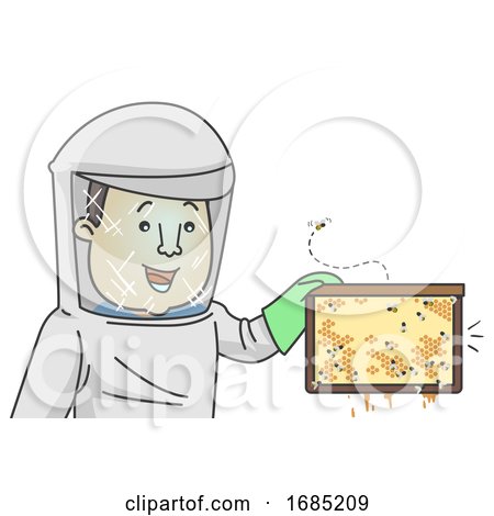 Man Honey Collector Illustration by BNP Design Studio