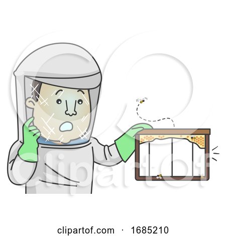 Man Honey Collector No Honey Illustration by BNP Design Studio