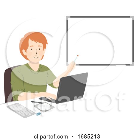 Man Computer Teacher Illustration by BNP Design Studio
