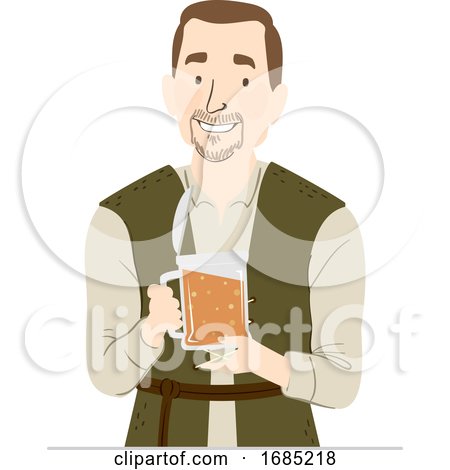 Man Medieval Beer Illustration by BNP Design Studio