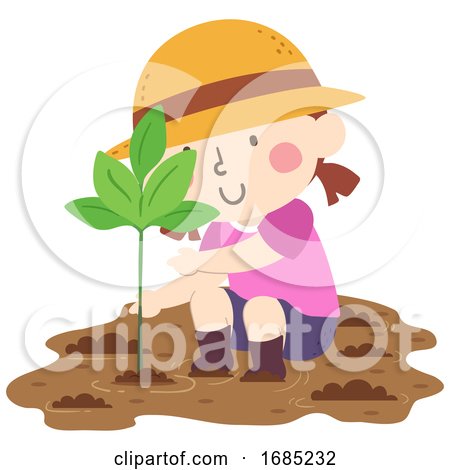 Kid Girl Plant Mangrove Illustration by BNP Design Studio
