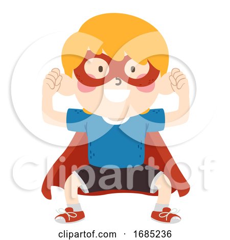 Kid Boy Super Hero Assertive Illustration by BNP Design Studio