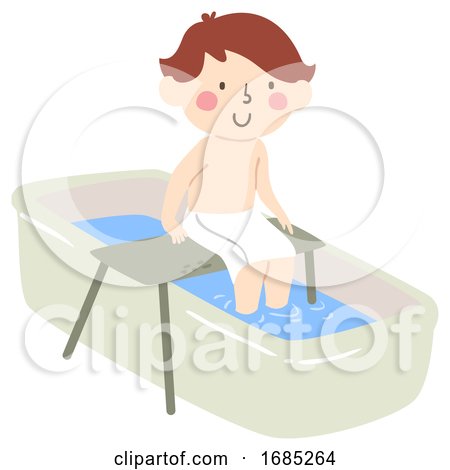 Kid Boy Bath Transfer Illustration by BNP Design Studio