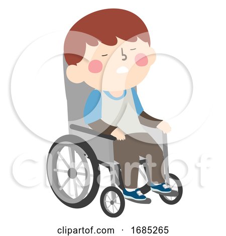 Kid Boy Sleeping Wheelchair Illustration by BNP Design Studio