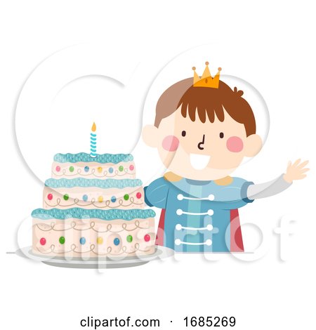 Kid Boy Prince Cake Illustration by BNP Design Studio