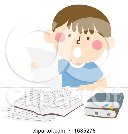 Kid Boy Read out Loud Study Hack Illustration by BNP Design Studio