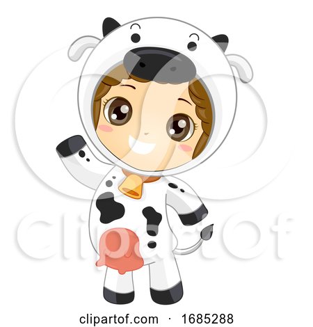 Kid Boy Animal Costume Cow Illustration by BNP Design Studio