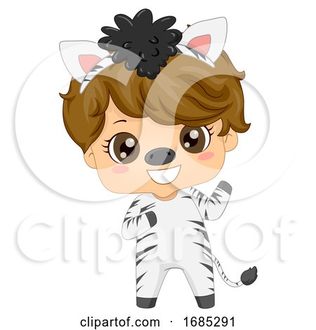 Kid Boy Safari Animal Zebra Costume Illustration by BNP Design Studio