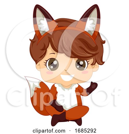 Kid Boy Woodland Animal Fox Costume Illustration by BNP Design Studio