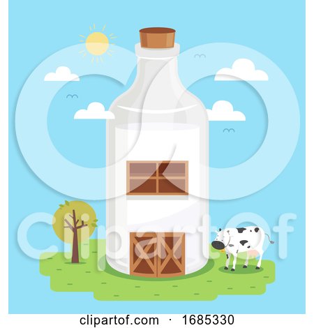 Milk Farm Barn Illustration by BNP Design Studio