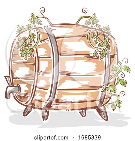 Beer Barrel Hops Illustration by BNP Design Studio