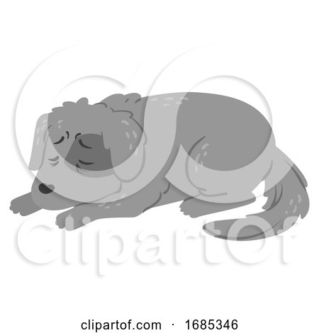Dog Dying Always Sleeping Illustration by BNP Design Studio