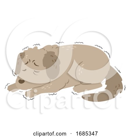 Dog Dying Shiver Illustration by BNP Design Studio