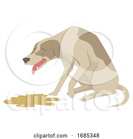 Dog Dying Vomit Illustration by BNP Design Studio
