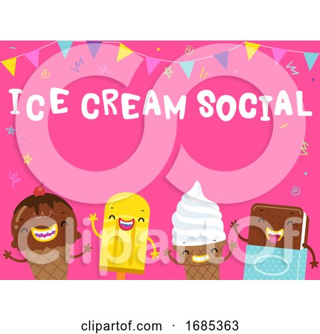 Mascot Ice Cream Ice Cream Party Illustration by BNP Design Studio