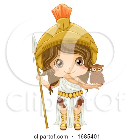 Kid Girl Athena Costume Illustration by BNP Design Studio