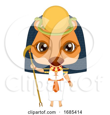 Kid Girl Egyptian God Tefnut Costume Illustration by BNP Design Studio
