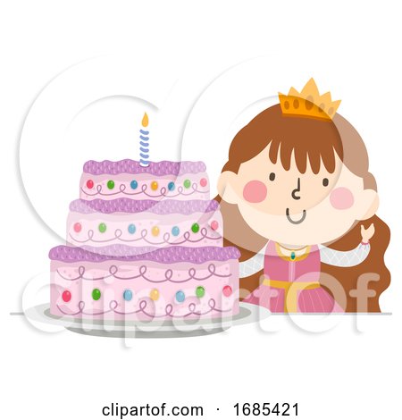 Kid Girl Princess Cake Illustration by BNP Design Studio