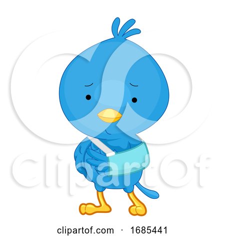 Sick Bird Mascot Broke Arm Illustration by BNP Design Studio