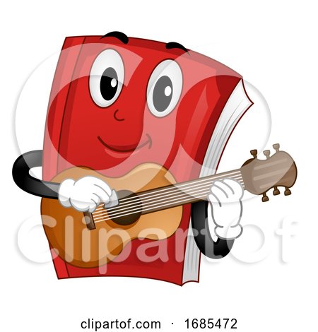 Mascot Book Music Guitar Illustration by BNP Design Studio