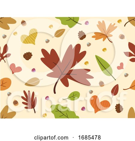 Autumn Leaves Seamless Background Illustration by BNP Design Studio