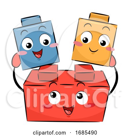 Mascot Plastic Blocks Illustration by BNP Design Studio